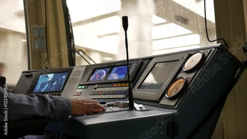 view from the cockpit subway driver.