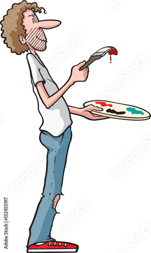 painter Male
A cartoon male artist with brush and palette.