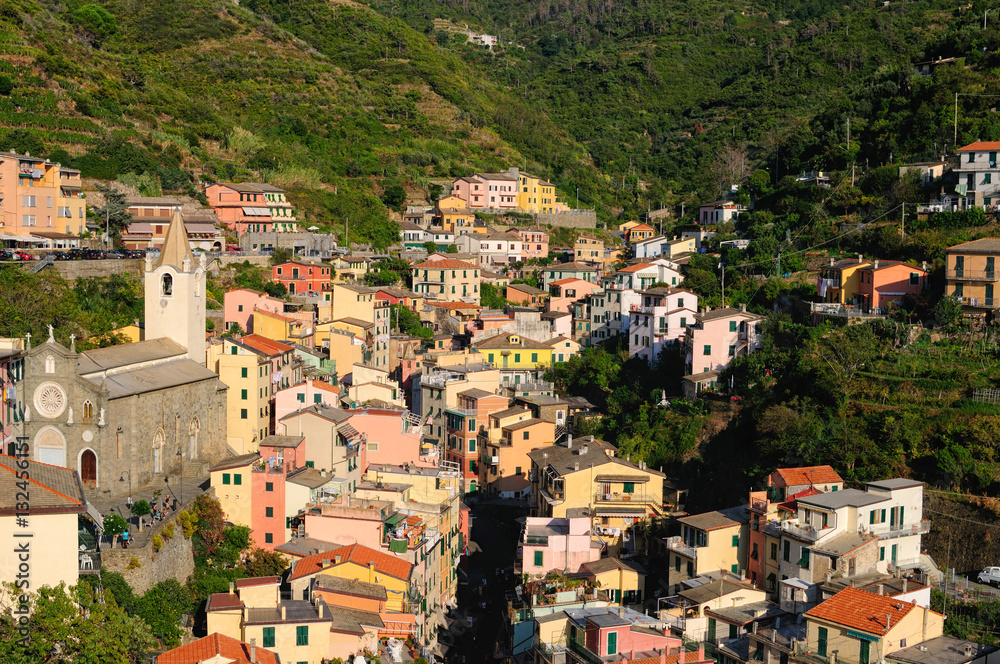 Riomaggiore, famoso paese della Liguria, italia