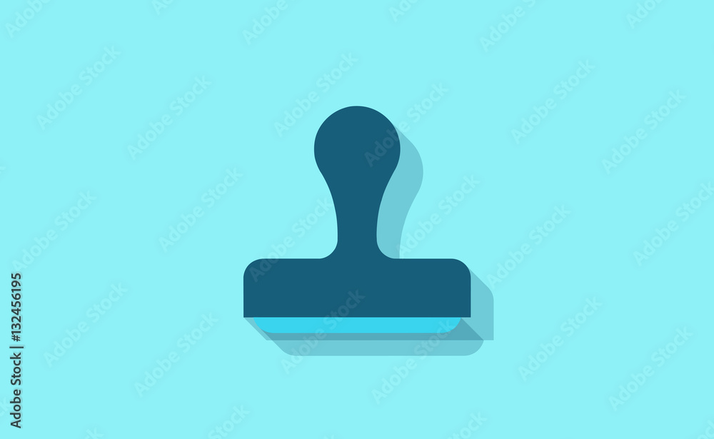 Vector office stamp tool with long shadow Vector office stamp tool with long shadow