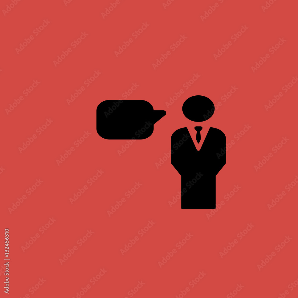 man speaks icon. flat design man speaks icon. flat design