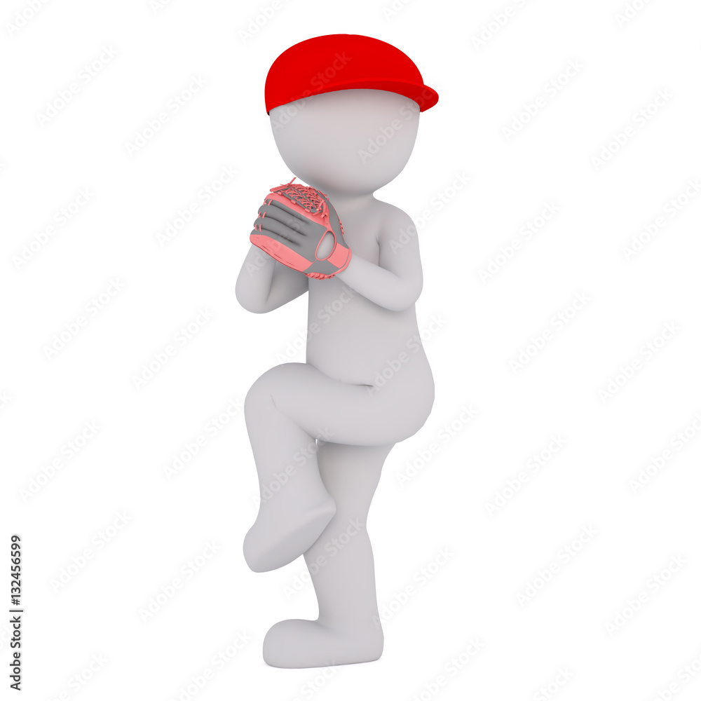 Cartoon Baseball Player Winding Up to Make Pitch Cartoon Baseball Player Winding Up to Make Pitch