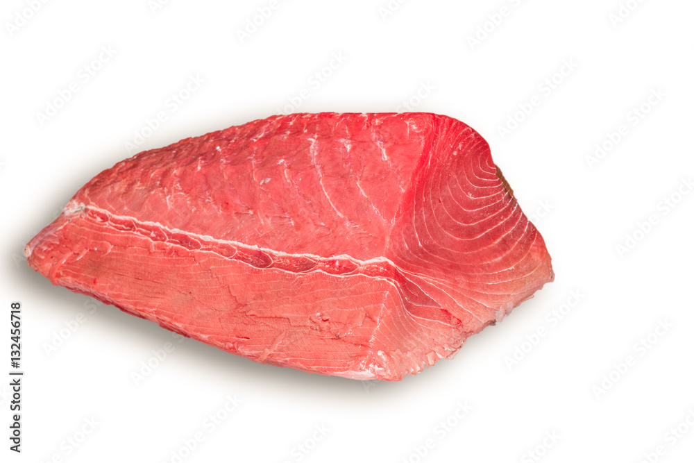 Fresh tuna fish isolated on white.