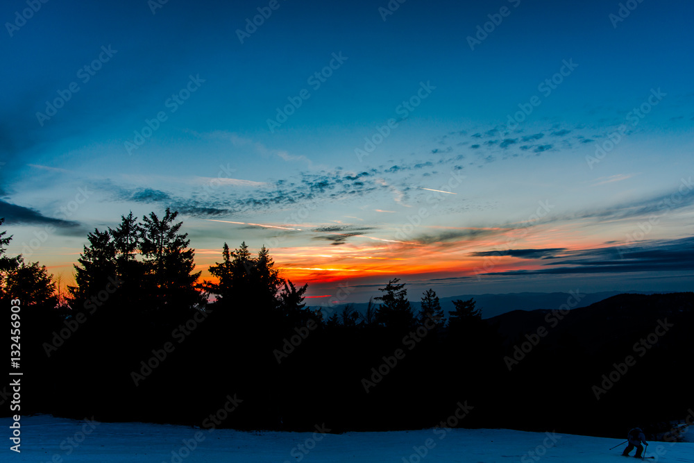 Amazing winter sunset