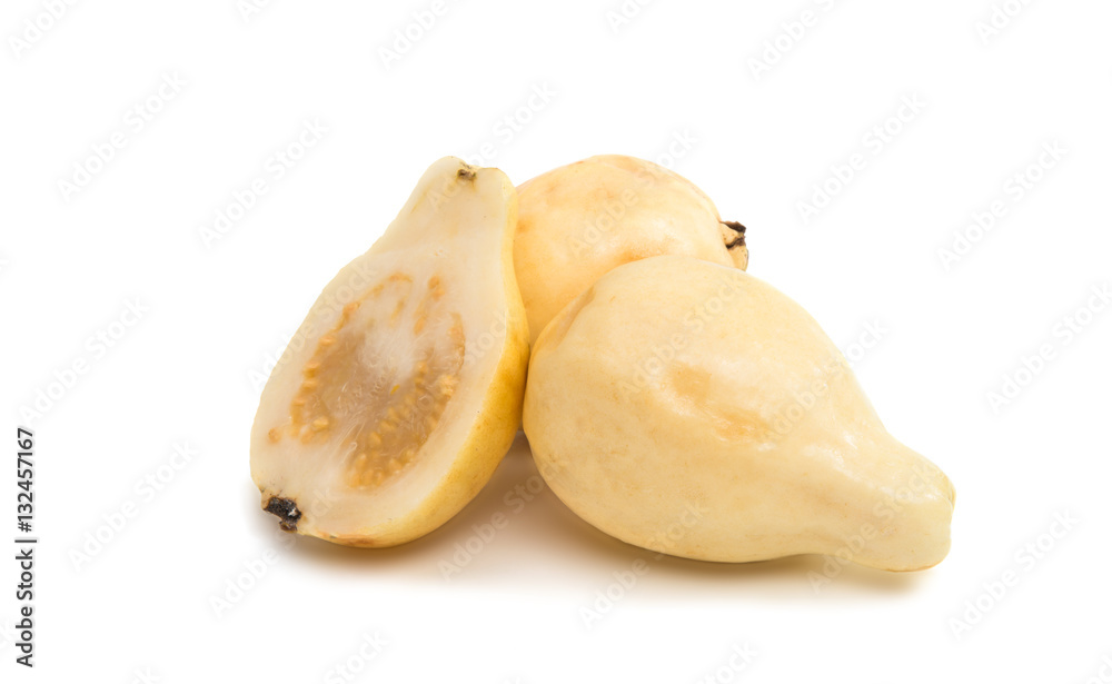yellow guava fruit isolated