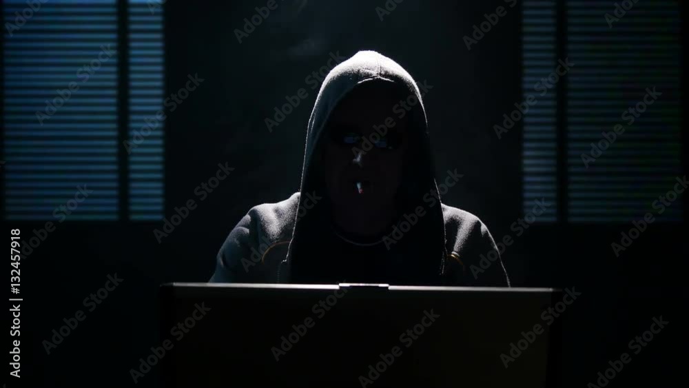 smoking internet hacker silhouette only 4k UHD 11621
