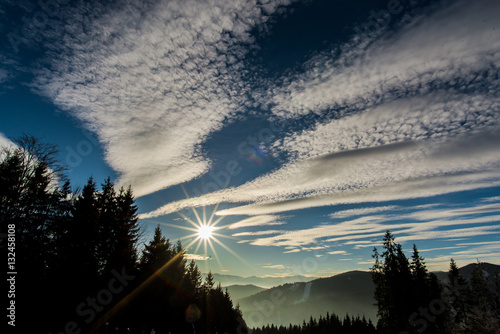 Beautiful ski resort at carpathian mountains photo