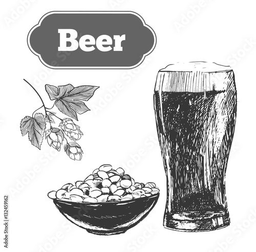 Beer set. Vector illustration .