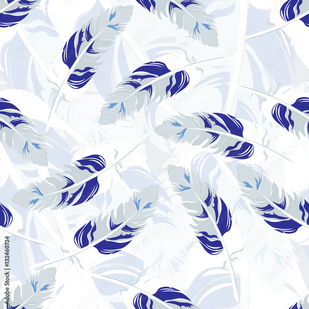 Seamless repeating pattern of colored feathers.Vector Stock Vector ...