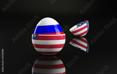 Surprise egg on a black background photo