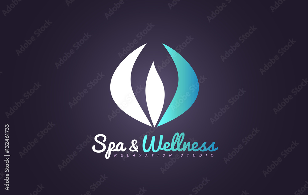 Spa wellness abstract beauty flower logo icon design