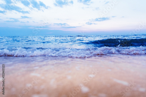 Sea water bubble closeup, selective focus, vintage style