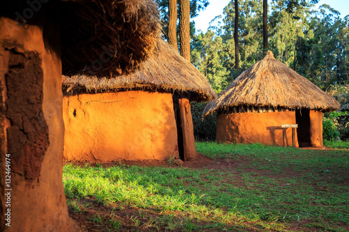 Traditional, tribal village of Kenyan people photo