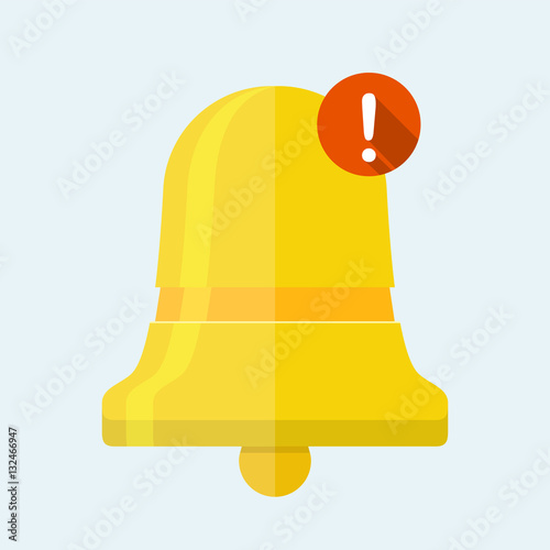 New Notification Icon. Bell flat illustration