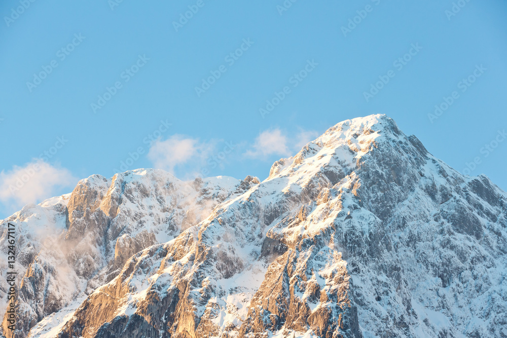 Grimming Gipfel Bergspitze im Sonnenuntergang