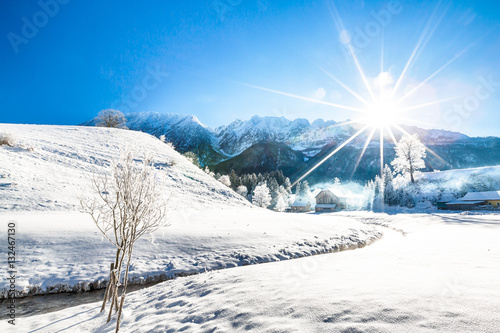 Snowy wonderland in the mountains © mdworschak