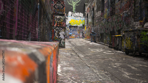 Graffiti art alley way