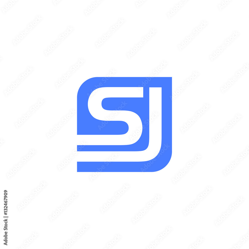 sj s j letter initial on a rounded shape logo vector sj s j letter initial on a rounded shape logo vector