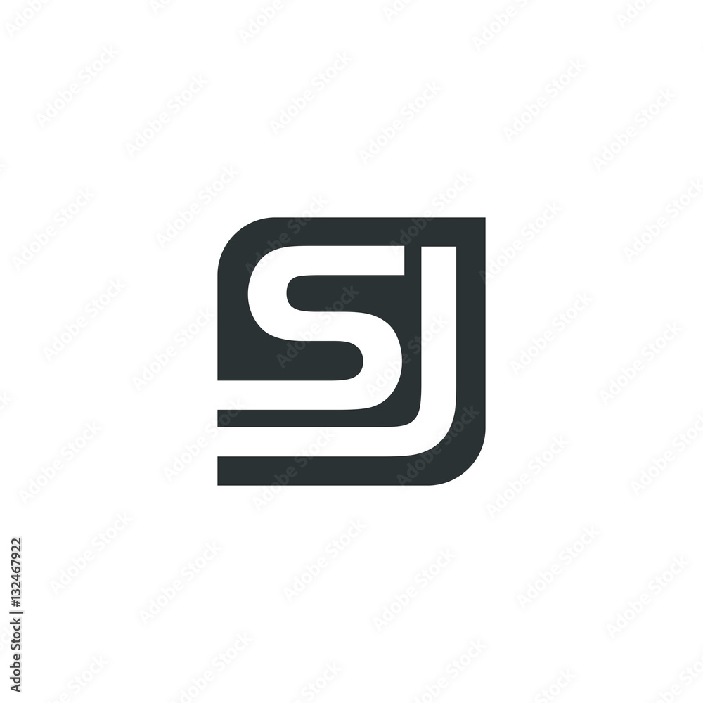 sj s j letter initial on a rounded shape logo vector sj s j letter initial on a rounded shape logo vector