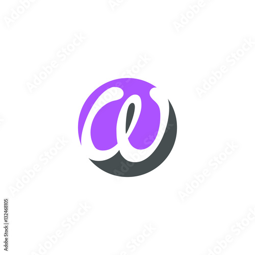 w letter initial on circle shape logo vector