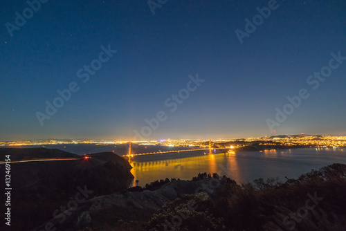 View of the Golden Gate Bridge and San Francisco from the Marin Headlands