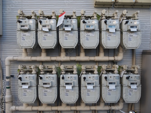 gas meter of apartment house