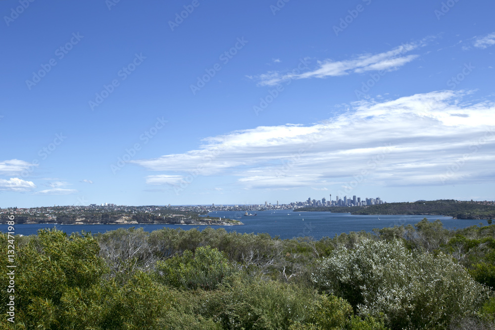 North Head coastal walk, ocean and Sydney city.