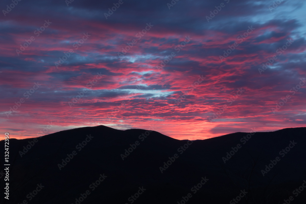 Obraz premium Sunrise on the Blue Ridge Parkway, Great Smoky Mountains
