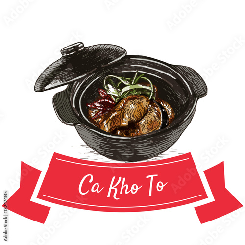 Ca Kho To colorful illustration.