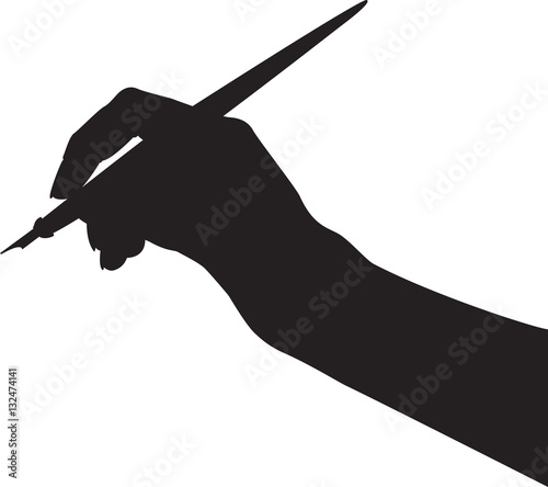Hand/Arm Writing With Pen And Nib
