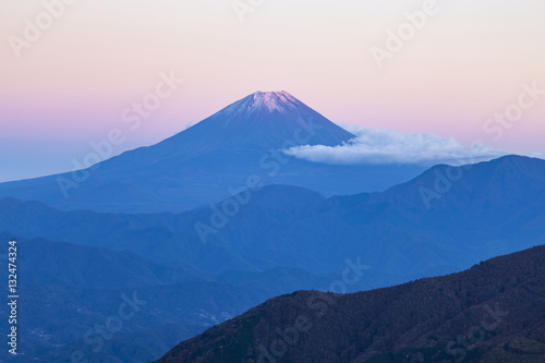 富士山と夕焼け空