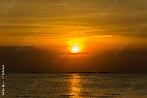 sunset  and sea . Nature composition