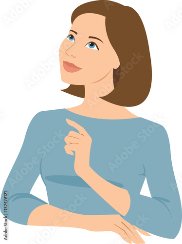 Young business woman gazing upward thoughtfully