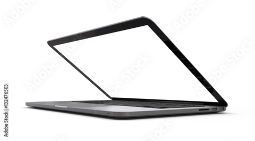 Aluminium notebook isolated on white