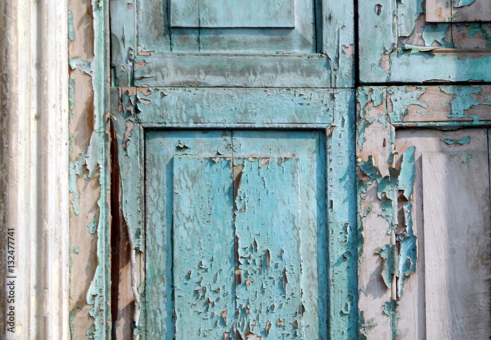 old aged painted wooden door
