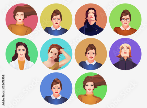 Collection of female avatars Form