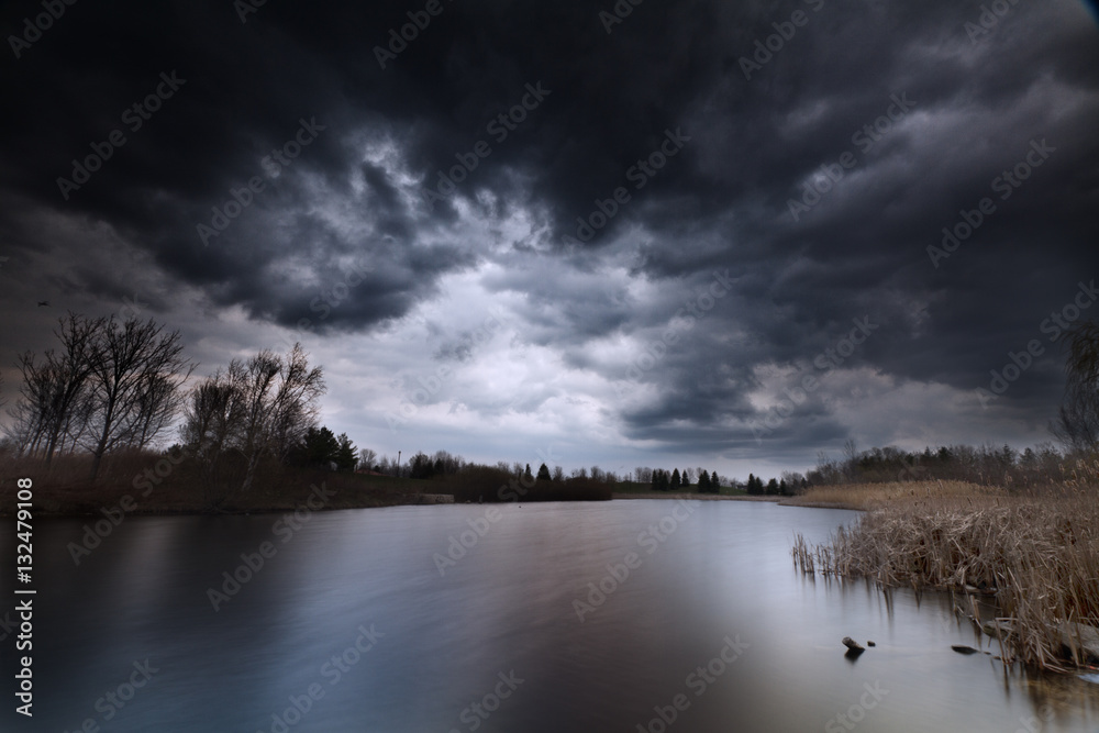 lake in dramatic lighting
