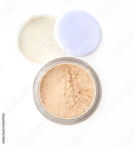 Face powder isolated on white