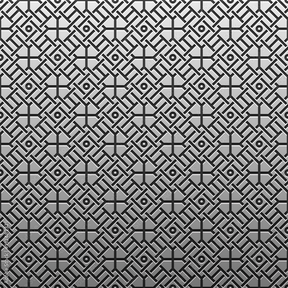 Fototapeta premium Silver/platinum metallic background with geometric pattern. Elegant luxury style.