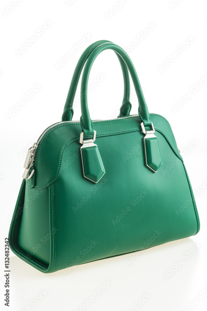 Naklejka premium Beautiful elegance and luxury fashion green handbag