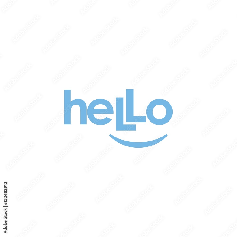 Hello Greeting Letter Word Logo Vector