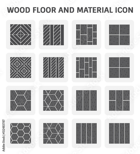 Wood floor pattern and material vector icon set design.
