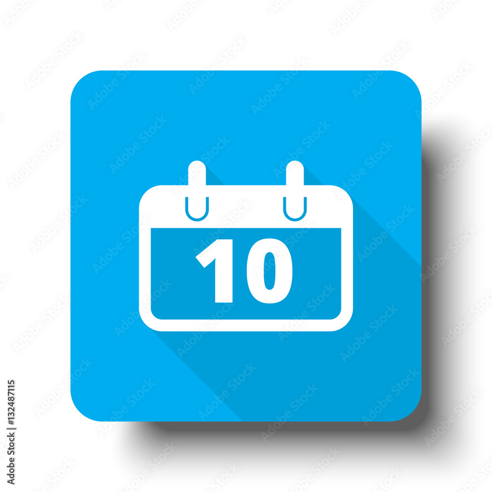 White Calendar icon on blue web button White Calendar icon on blue web button