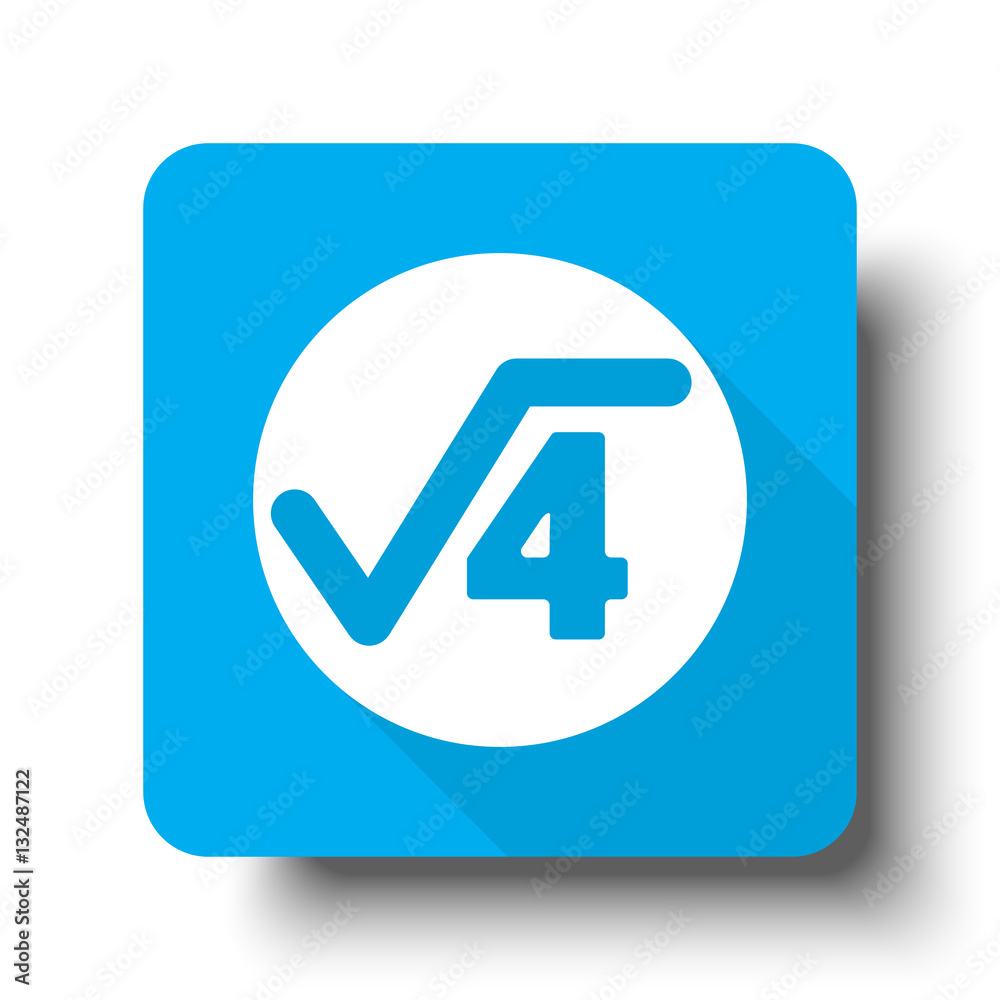 White Square Root icon on blue web button White Square Root icon on blue web button