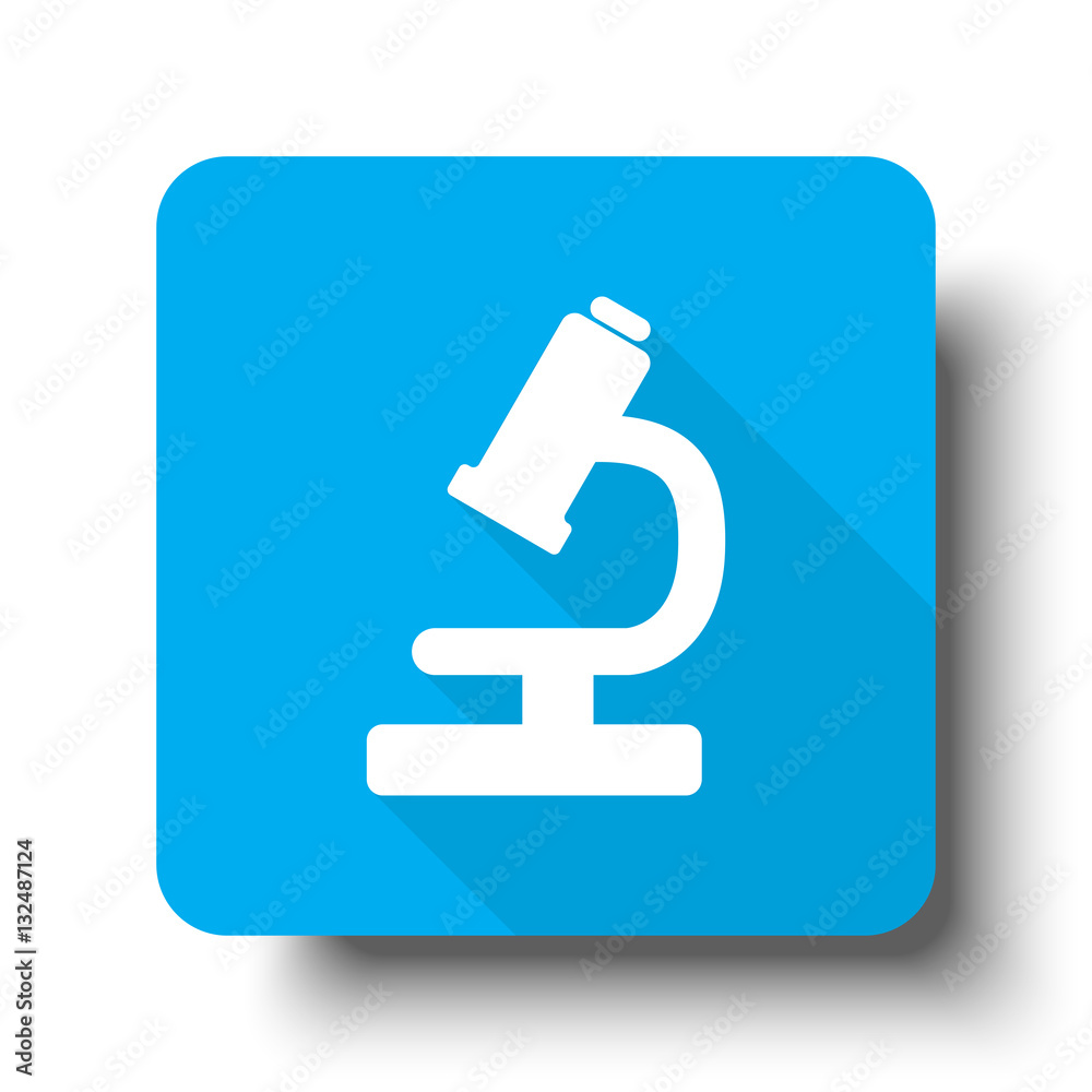 White Microscope icon on blue web button White Microscope icon on blue web button