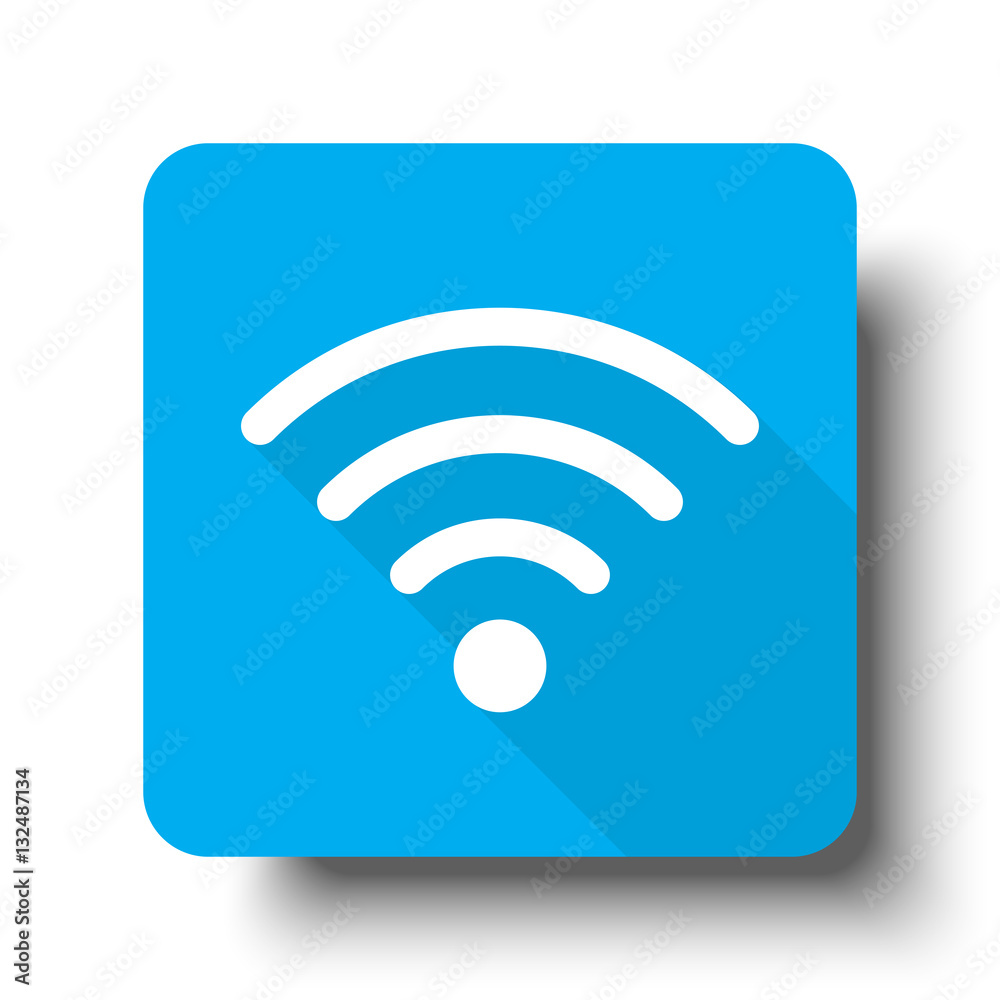 White Wireless icon on blue web button White Wireless icon on blue web button