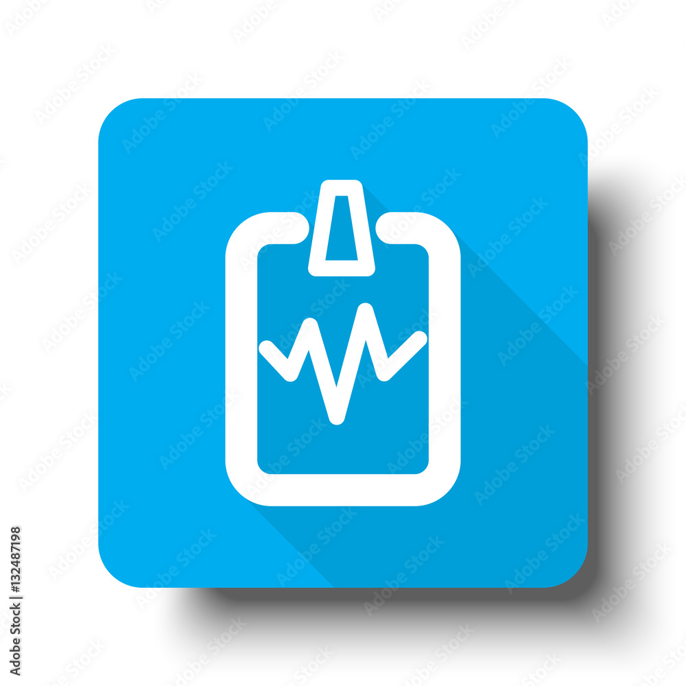 White Cardiogram Clipboard icon on blue web button White Cardiogram Clipboard icon on blue web button