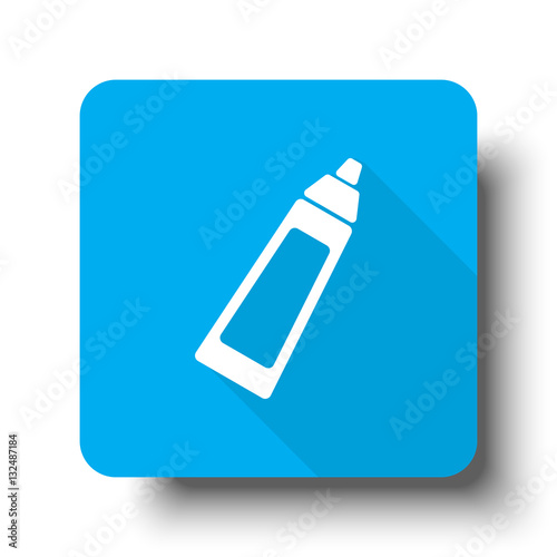 White Baby Bottle icon on blue web button