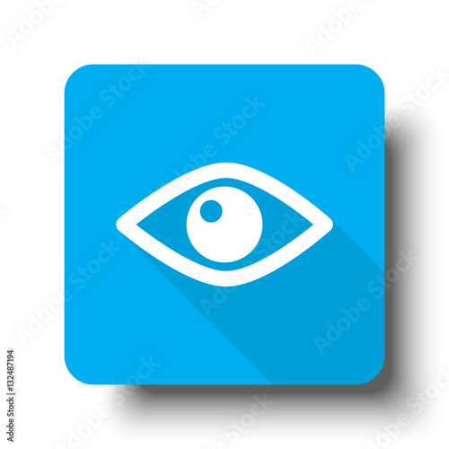 White Eye icon on blue web button