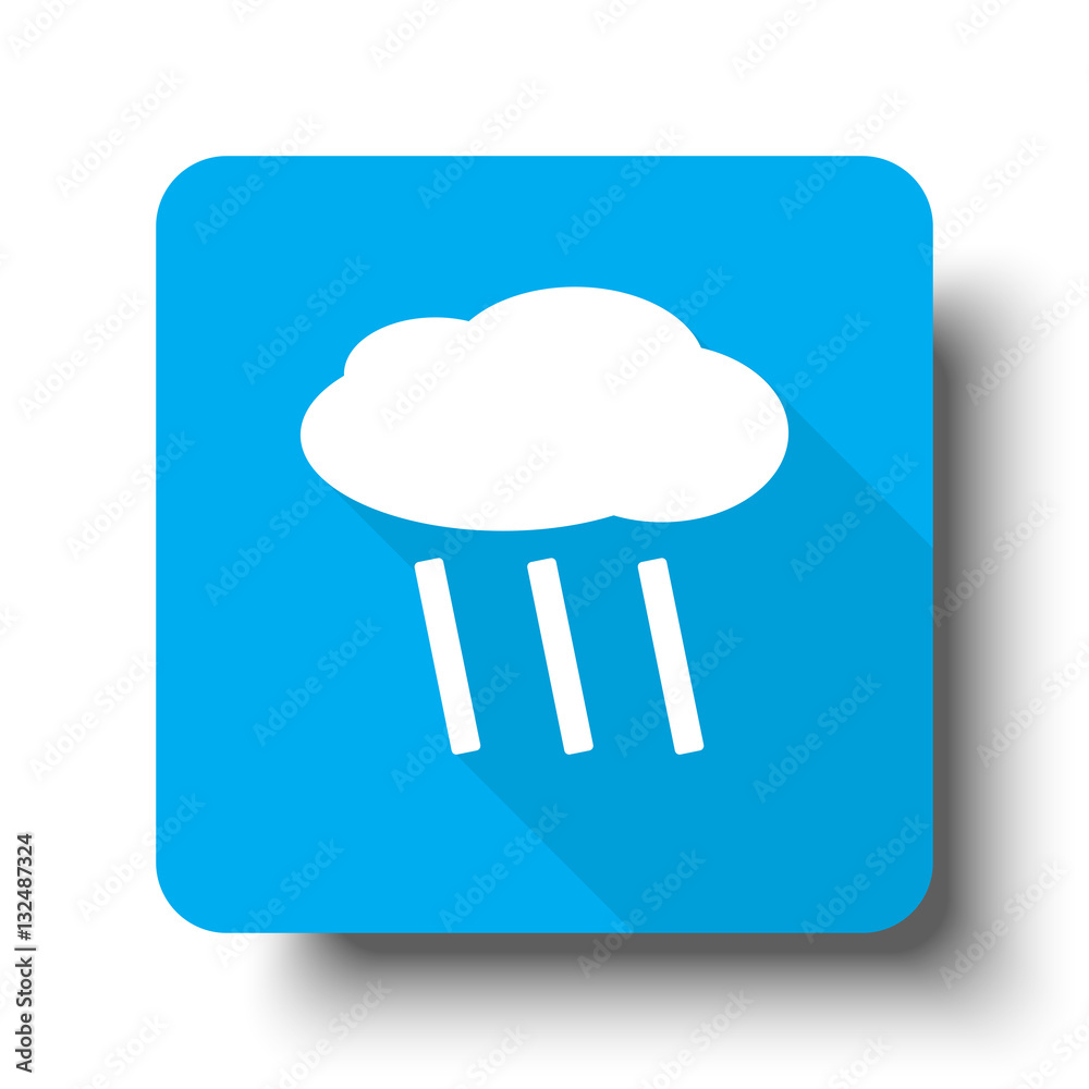 White Rain icon on blue web button White Rain icon on blue web button